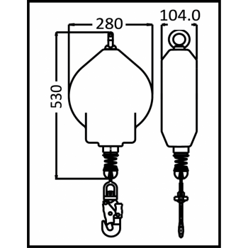 Dimensioni Anticaduta carico 500kg